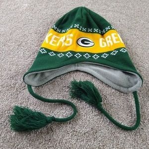 Green Bay Packers Hat Adult One Size Green Winter Hat Tassel 12397
